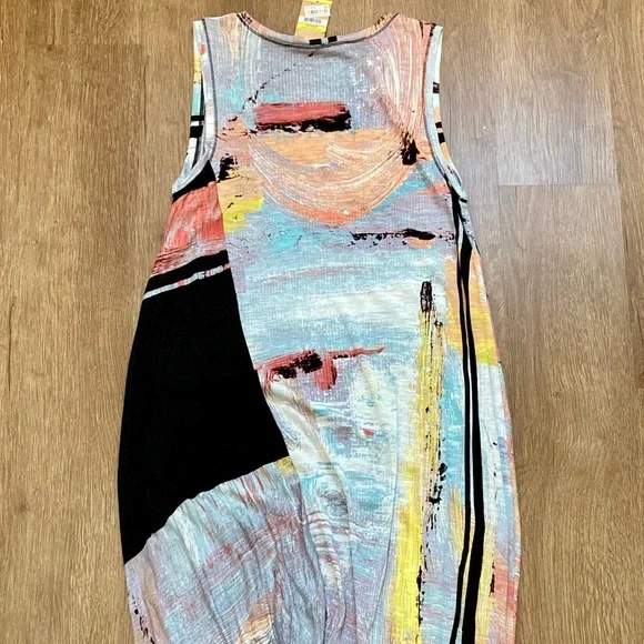 Rachel Roy Abstract Print Maxi Dress - Black and Multicolor Lined Size Medium - Picture 12 of 16
